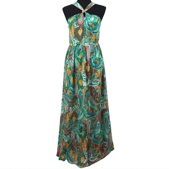 Maurices Dresses & Skirts - NWT Maurices Green Paisley Halter Flowy Dress | Boho Chic | Size Small